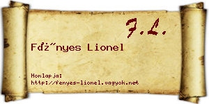 Fényes Lionel névjegykártya
